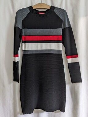Krimson Klover Sweater Dress Small Tunic Stripe Colorblock